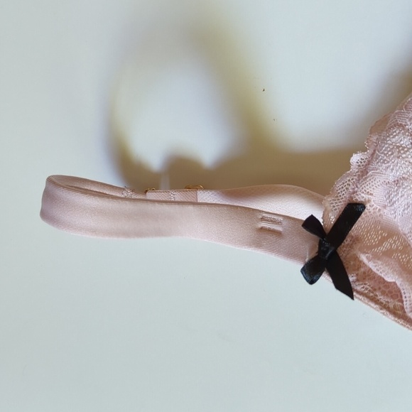 Cacique Unlined Curvy Balconette Size 50C Light Pink Blush Mesh Lace Romance - Picture 5 of 14